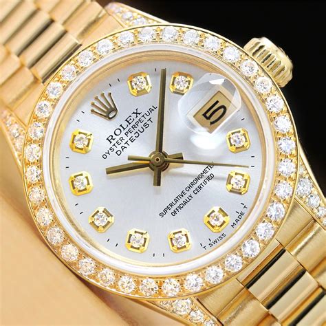 gold diamond watch rolex|rolex diamond bezel price.